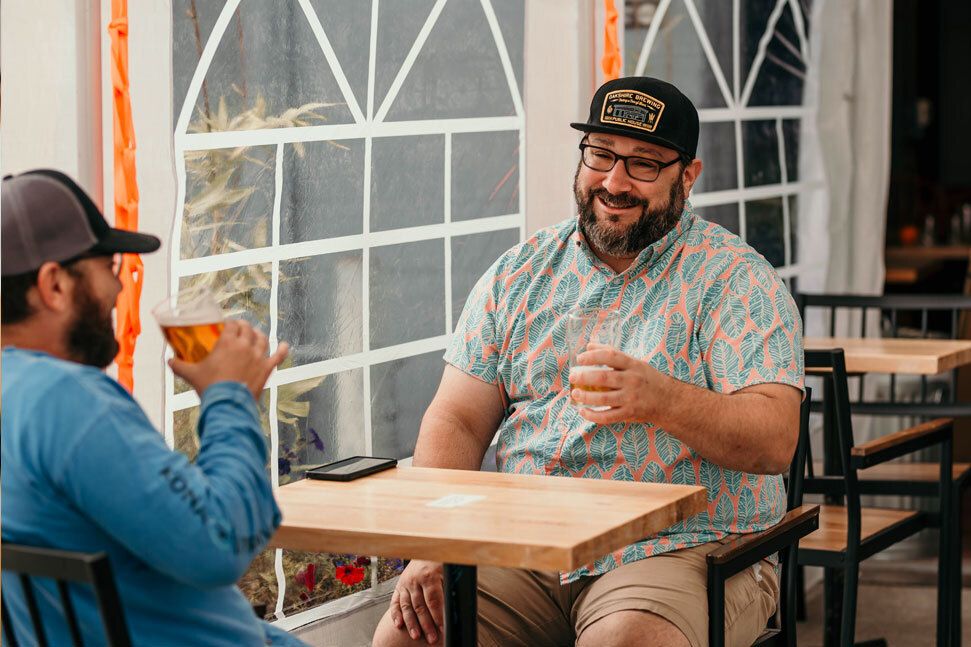 Customers enjoying a beer at Arable Brewing Company