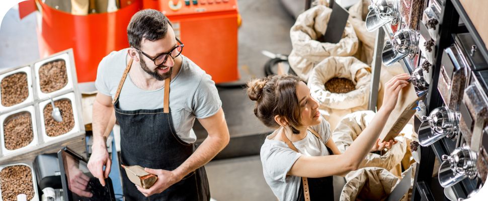 People working together in factory