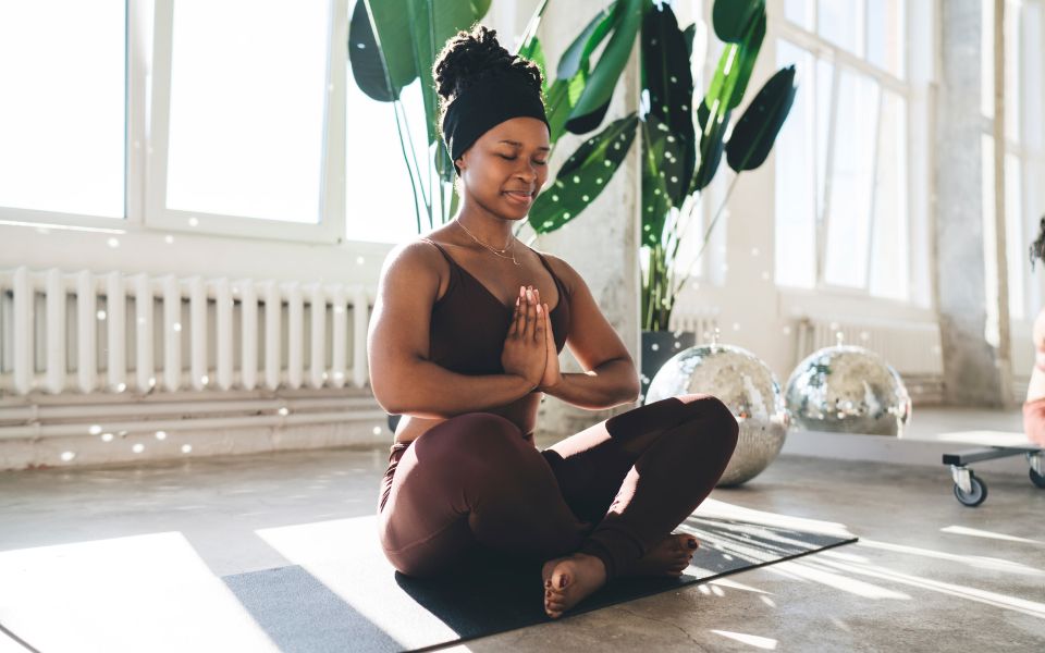 woman doing yoga